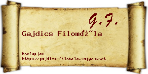 Gajdics Filoméla névjegykártya